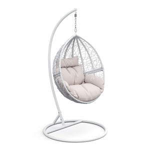 Hängesessel mit Gestell PANAMA weiss/beige
