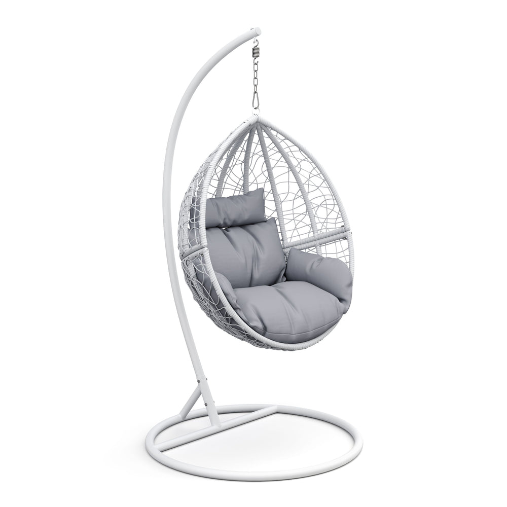 Poltrona sospesa con struttura PANAMA bianco/grigio