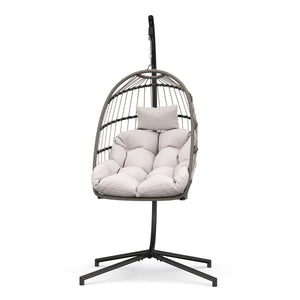 Hängesessel mit Gestell PERU schwarz/beige