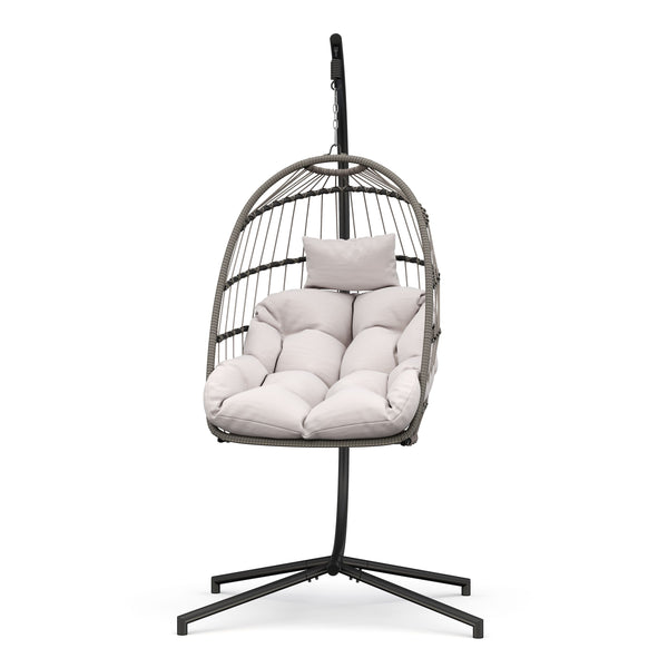 Hängesessel mit Gestell PERU schwarz/beige