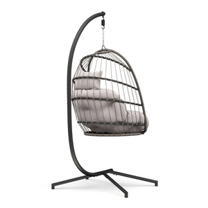 Hängesessel mit Gestell PERU schwarz/beige