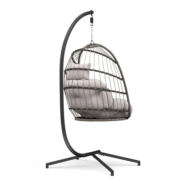 Hängesessel mit Gestell PERU schwarz/beige