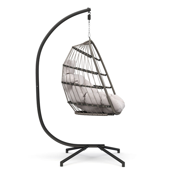 Hängesessel mit Gestell PERU schwarz/beige