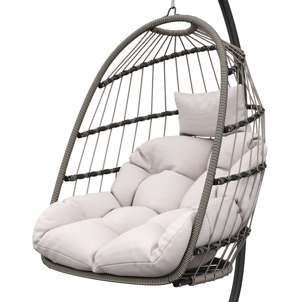 Hängesessel mit Gestell PERU schwarz/beige