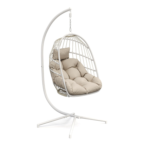 Hängesessel mit Gestell PERU weiss/beige