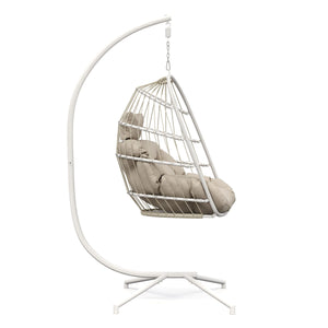 Hängesessel mit Gestell PERU weiss/beige