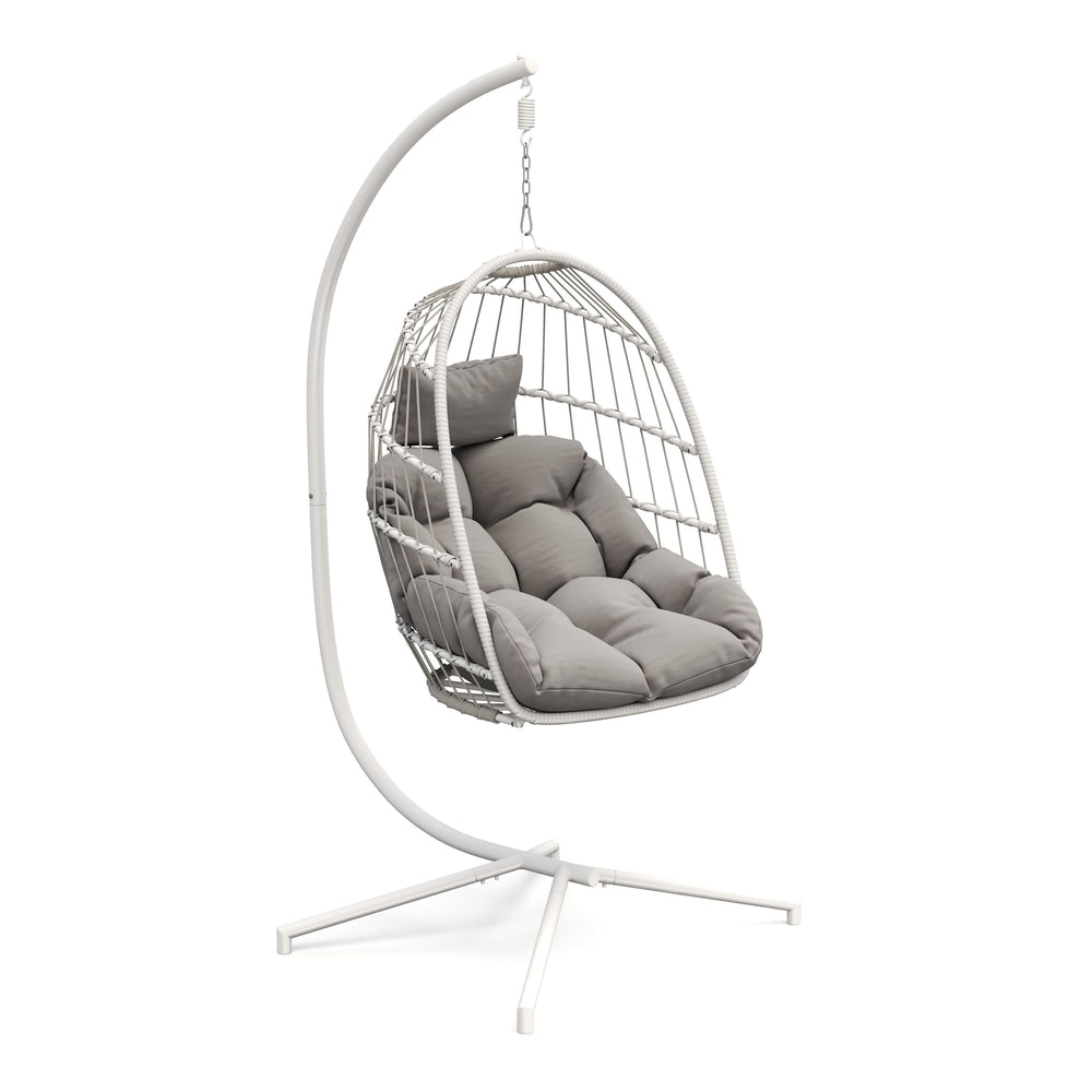 Poltrona sospesa con struttura PERU bianco/grigio