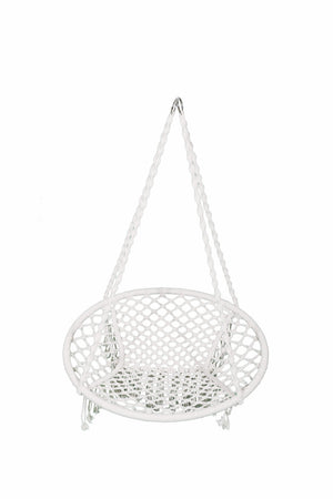 Hängesessel weiss mit Kissen