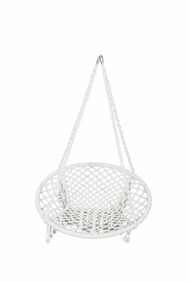 Hängesessel weiss mit Kissen
