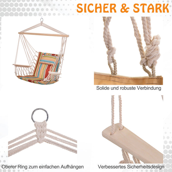 Hängestuhl Hängesitz Hängesessel mit Kissen