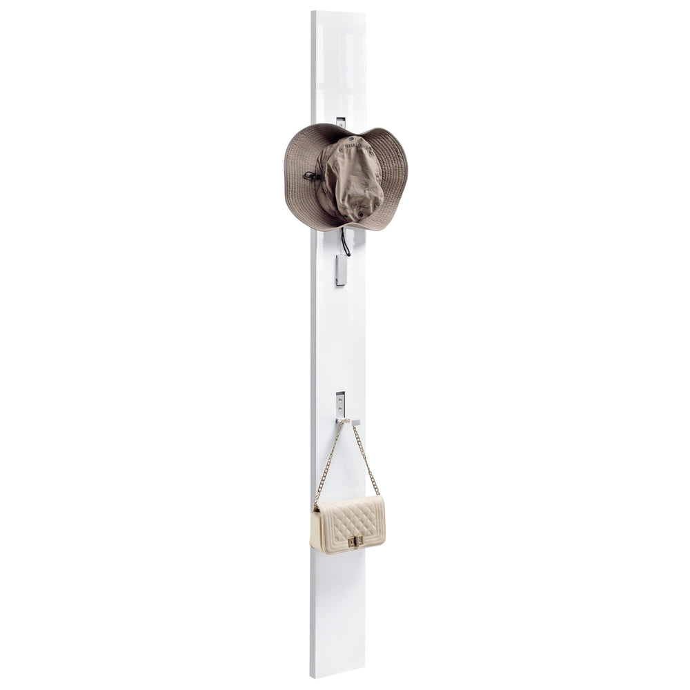 Wandgarderobe Hansnes mit Klapphaken 170 cm Weiss Hochglanz