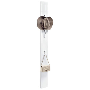 Wandgarderobe Hansnes mit Klapphaken 170 cm Weiss Hochglanz