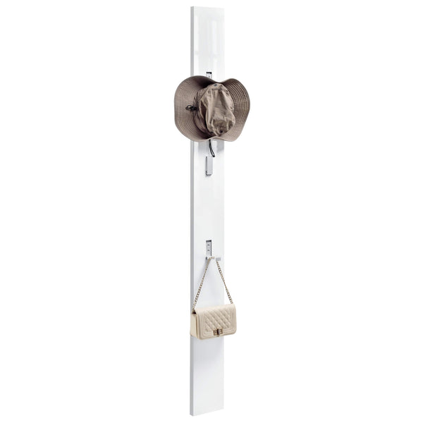 Wandgarderobe Hansnes mit Klapphaken 170 cm Weiss Hochglanz