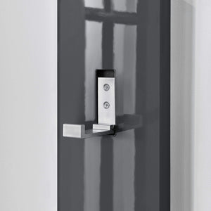 Wandgarderobe Hansnes mit Klapphaken 170 cm Grau Hochglanz