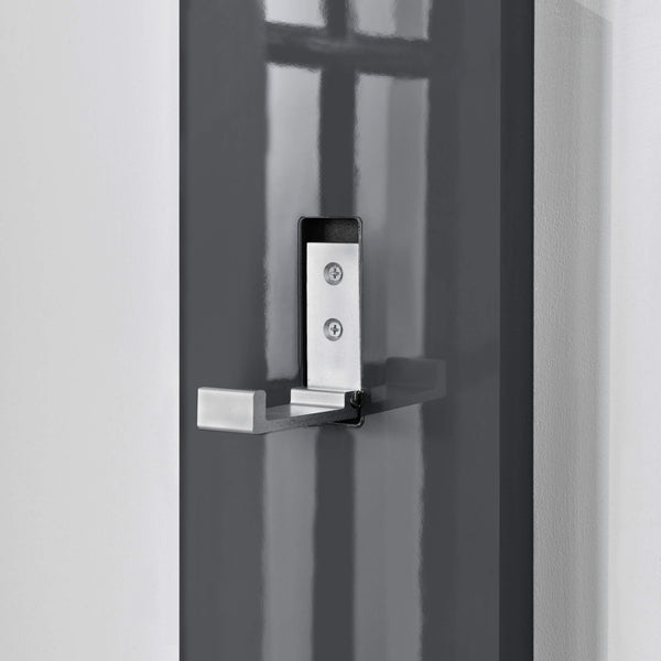 Wandgarderobe Hansnes mit Klapphaken 170 cm Grau Hochglanz