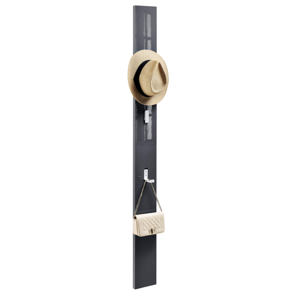 Wandgarderobe Hansnes mit Klapphaken 170 cm Grau Hochglanz