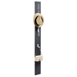 Wandgarderobe Hansnes mit Klapphaken 170 cm Grau Hochglanz