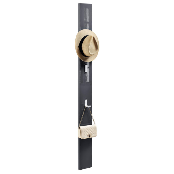 Wandgarderobe Hansnes mit Klapphaken 170 cm Grau Hochglanz