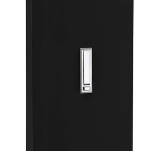 Porte-manteau mural Hansnes avec crochets pliables, 170 cm, noir brillant