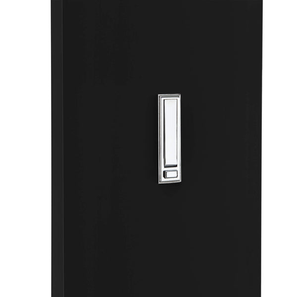 Porte-manteau mural Hansnes avec crochets pliables, 170 cm, noir brillant