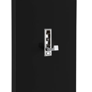 Porte-manteau mural Hansnes avec crochets pliables, 170 cm, noir brillant