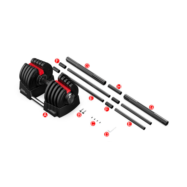 Hantelset 2-in-1 40 kg