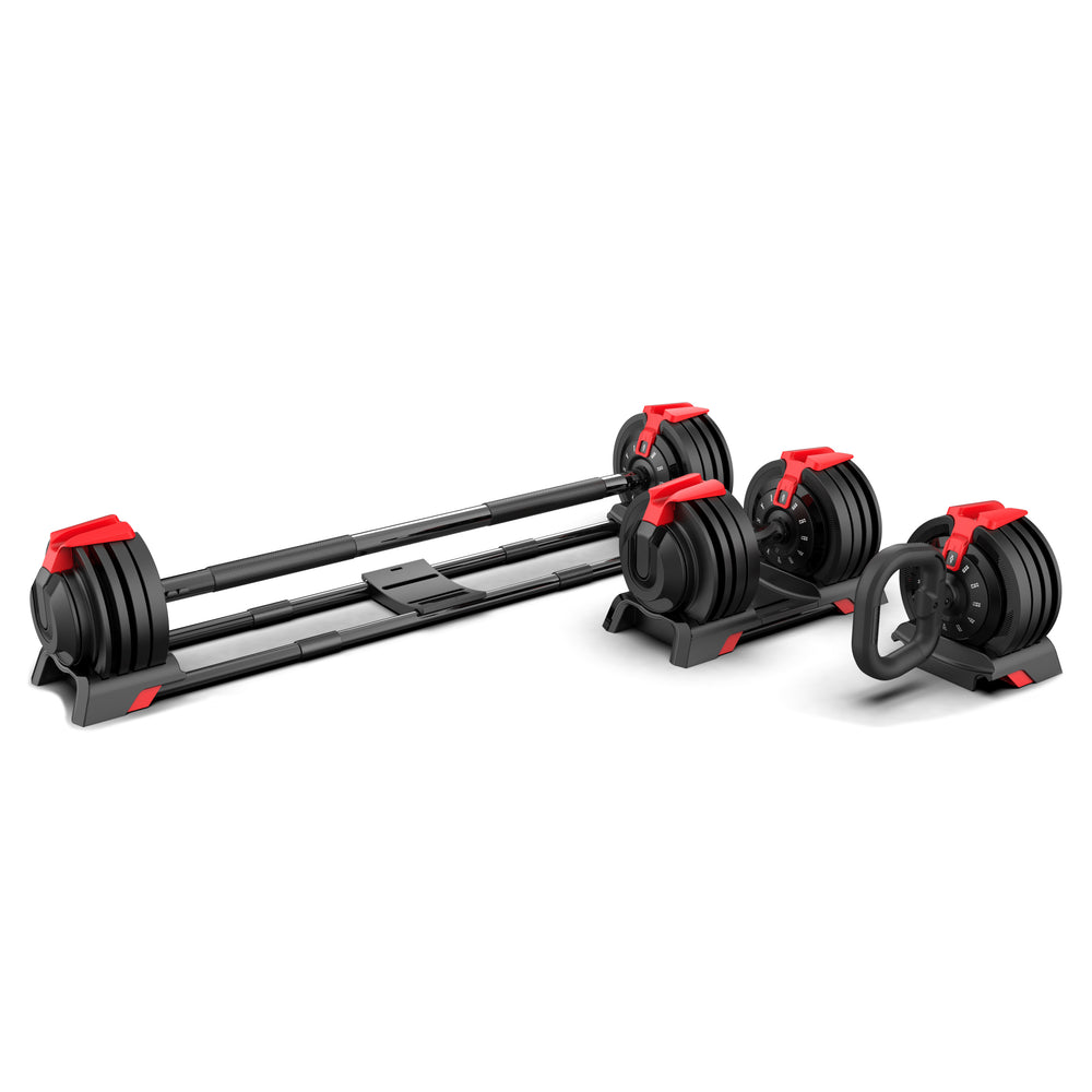 3-in-1 dumbbell set, 24 kg