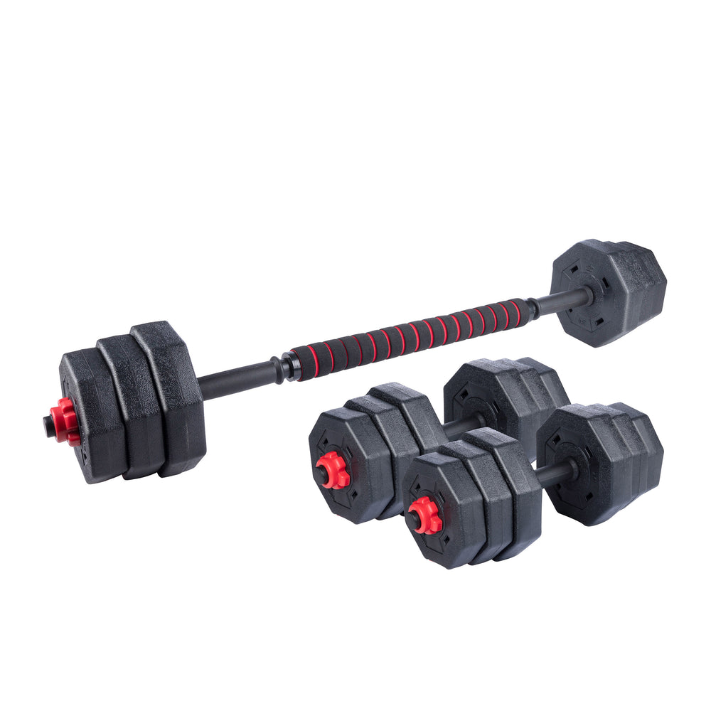 19-piece dumbbell set (short and long barbells)