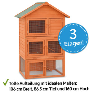 Hasenstall Kaninchenstall Jumbo ~ 3 Etagen