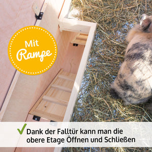Hasenstall Kaninchenstall Knuffel mit klappbarem Gitterdach