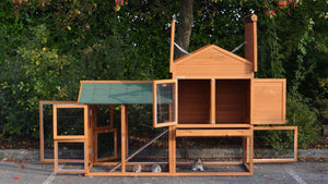Hasenstall Kaninchenstall Prestige Medium mit Nagerschutz und Auslauf