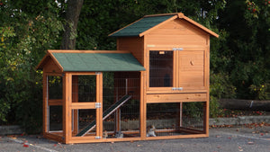 Hasenstall Kaninchenstall Prestige Medium mit Nagerschutz und Auslauf