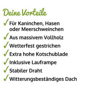 Hasenstall Kaninchenstall XXL ~ doppel Freilauf