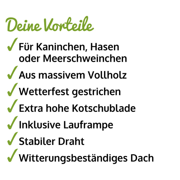 Hasenstall Kaninchenstall XXL ~ doppel Freilauf