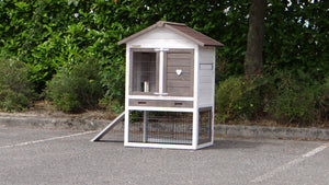 Hasenstall für 1-3 Kaninchen - Kaninchenstall Prestige small White