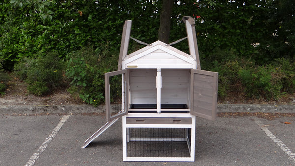Hasenstall für 1-3 Kaninchen - Kaninchenstall Prestige small White