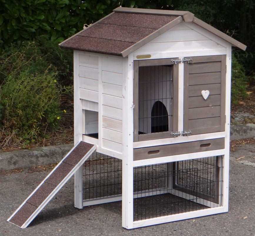 Rabbit hutch for 1-3 rabbits - Prestige small White rabbit hutch