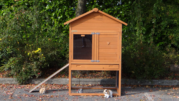 Hasenstall für 1-3 Kaninchen - Kaninchenstall mit Nagerschutz