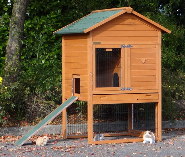 Hasenstall für 1-3 Kaninchen - Kaninchenstall mit Nagerschutz