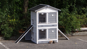 Hasenstall für 2-4 Kaninchen - Kaninchenstall Double