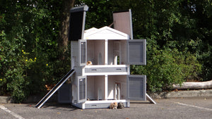 Hasenstall für 2-4 Kaninchen - Kaninchenstall Double