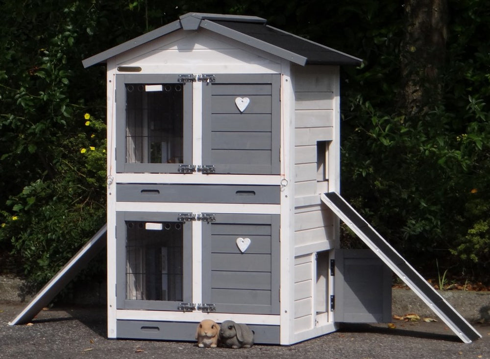 Rabbit hutch for 2-4 rabbits - Double rabbit hutch