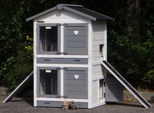 Hasenstall für 2-4 Kaninchen - Kaninchenstall Double