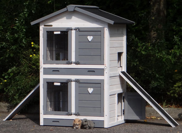 Hasenstall für 2-4 Kaninchen - Kaninchenstall Double
