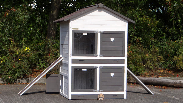 Hasenstall für 2-6 Kaninchen - Kaninchenstall Double