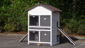 Hasenstall für 2-6 Kaninchen - Kaninchenstall Double