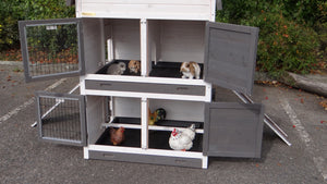 Hasenstall für 2-6 Kaninchen - Kaninchenstall Double