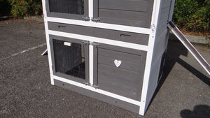 Hasenstall für 2-6 Kaninchen - Kaninchenstall Double