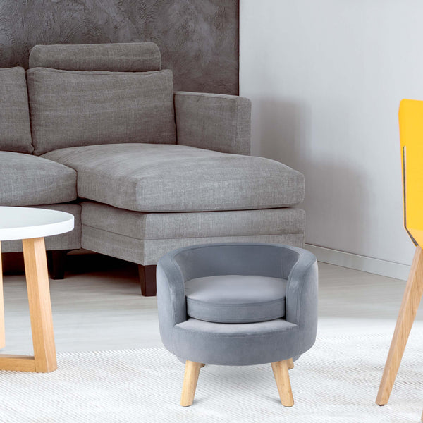 Haustiersofa 40 x 36 cm grau