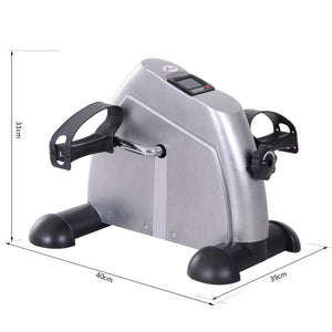 Heimtrainer Mini Bike Pedaltrainer LCD-Display - silber